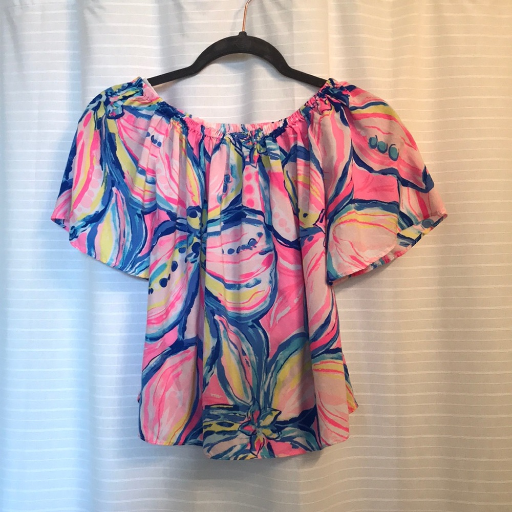 Lilly Pulitzer Off the Shoulder Shirt XXS